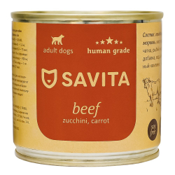 Savita - консервы для собак с говядиной, кабачком и морковью