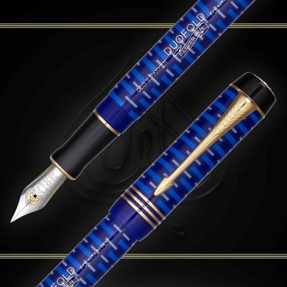 Перьевая ручка LAPIS LAZULI DUOFOLD 100TH, перо: F, цвет чернил: black, в подарочной упаковке.