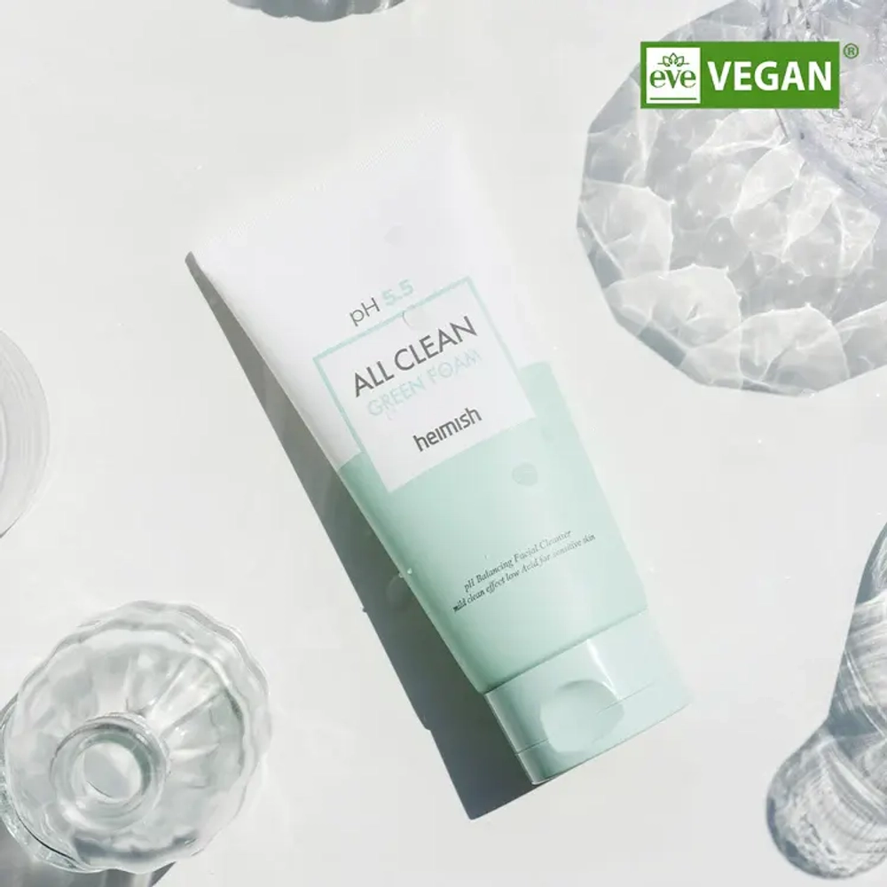 Heimish Гель для умывания слабокислотный All Clean Green Foam pH 5.5 для чувствительной кожи 150 ml