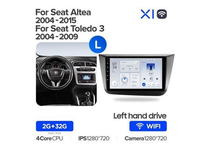 Магнитола Teyes X1 2-32 Wi-Fi Seat Altea 5P 2004 — 2015/ Toledo 5P III 3 2004 - 2009 LHD 9.0"