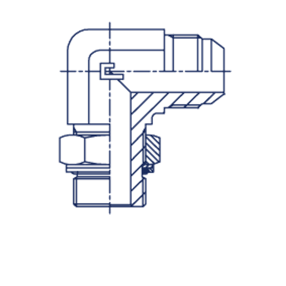 Штуцер FRG90 JIC 1/2" BSP1/8"