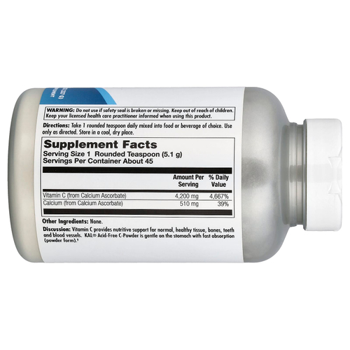 KAL, витамин C, в порошке, без кислоты, 227 г (8 унций)