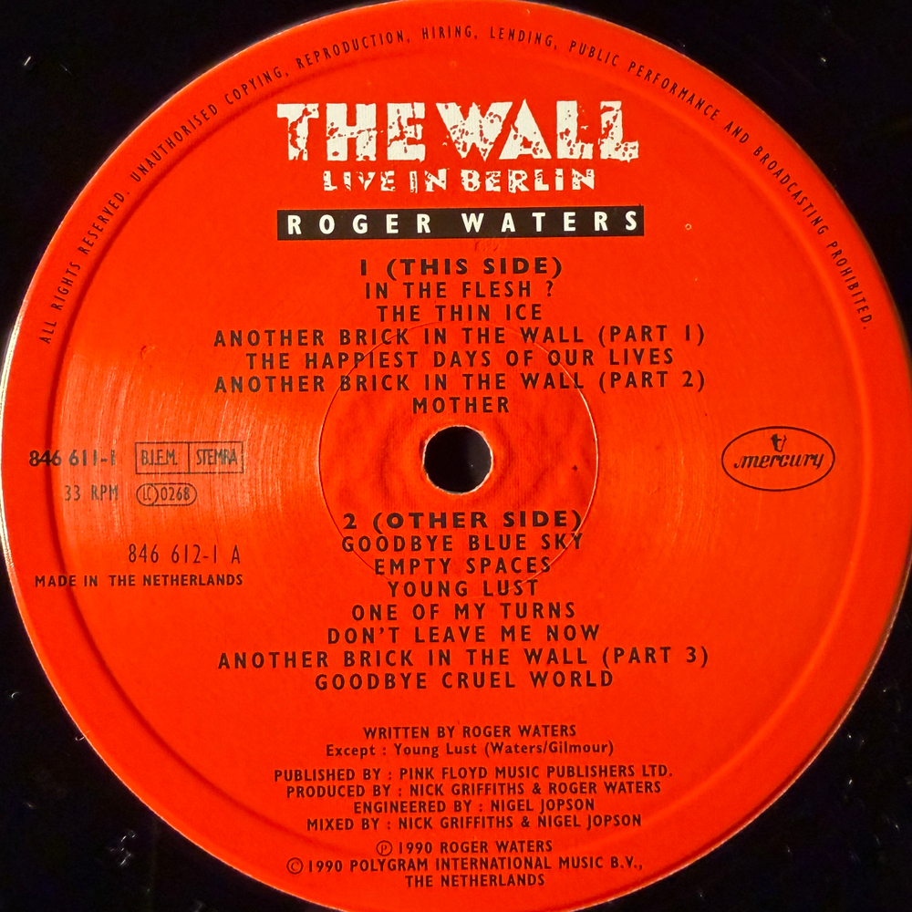Roger Waters ‎– The Wall (Live In Berlin) 2LP (Голландия 1990г.)