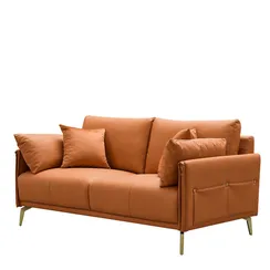 Двухместный диван Lucca 170 см, натуральная кожа цвета Camel