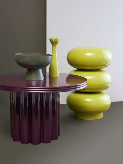 Столик кофейный Vivlend, D57 см, ночная слива