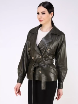 Кожаная куртка осень Турция тренч короткий