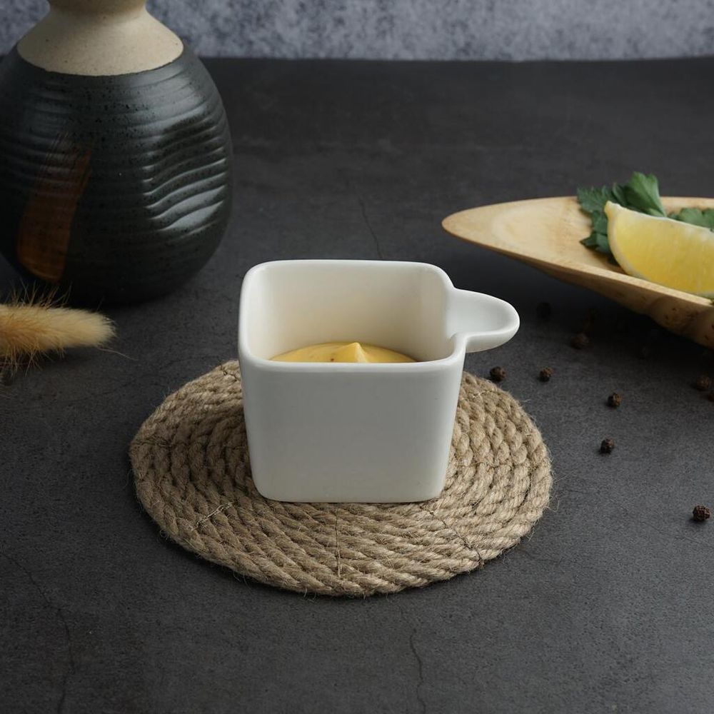 Соусник 70 мл 7,5*6 см h4,5 см Mini Mix с ручкой белый фарфор P.L. Proff Cuisine [6]