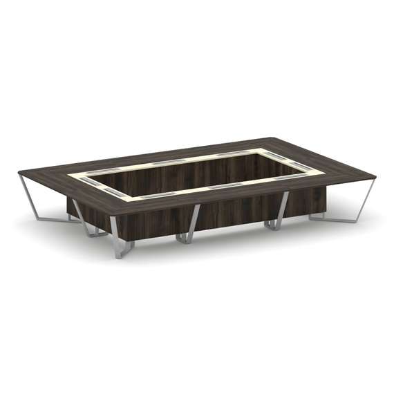 Steel Meet Стол переговорный прямоугольный KMK-PR.B.SP-20K Дуб Мали/Ваниль Глянец/Металл Серый 4800*