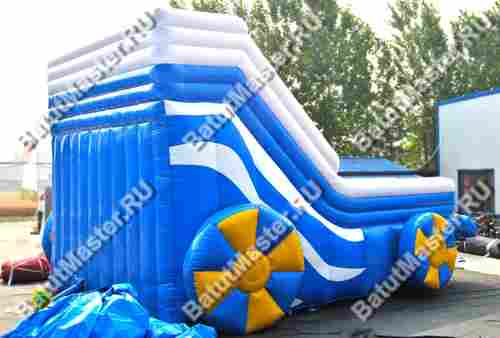 Надувная водная горка для бассейна «Голубая волна», 9*6*5 м