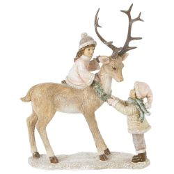 GAEM Фигурка декоративная "Олень и дети", L18 W6,5 H21,5 см