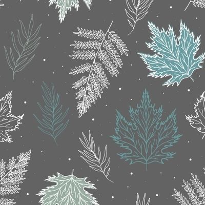 Зимний паттерн с листьями
