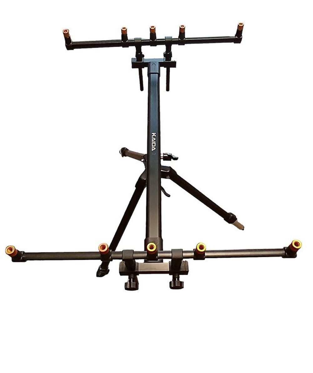 Под для рыбалки ,род-под для удилищ, держатель для удочек, подставка-тренога для 5 удилищ. "Ушки" на резьбе.