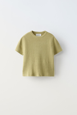 ZARA ТОП АЖУРНОЙ ВЯЗКИ, ЗЕЛЕНЫЙ