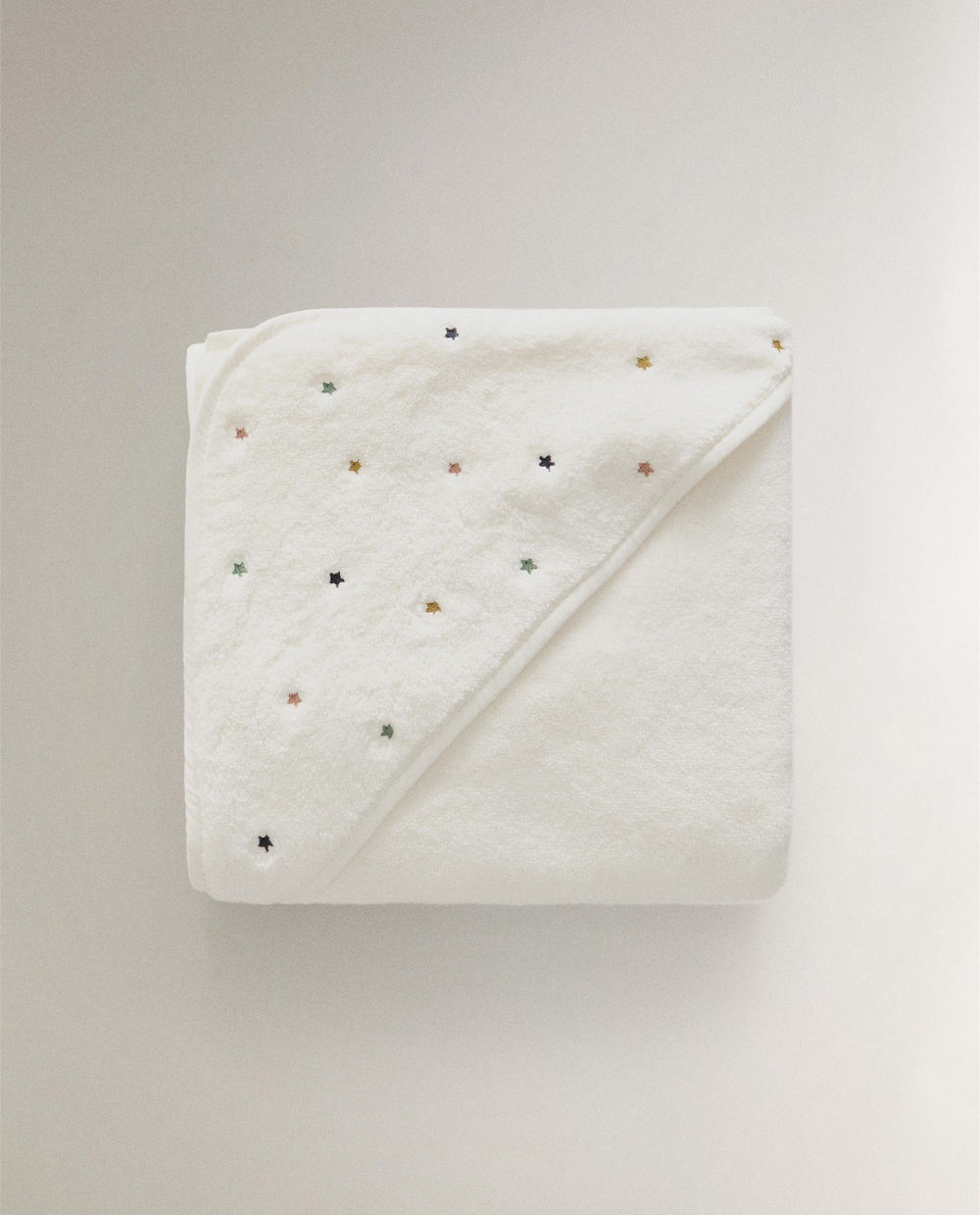 Zara Home Детское полотенце с капюшоном из хлопка, z amana biel, 80x80 см · 1602/423