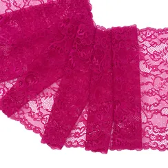 Кружево эластичное фуксия темная 23 см, Китай