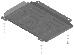 Защита двигателя, переднего дифференциала 2 мм, Сталь. для Foton Tunland V9 2024-н.в., Motodor.77508