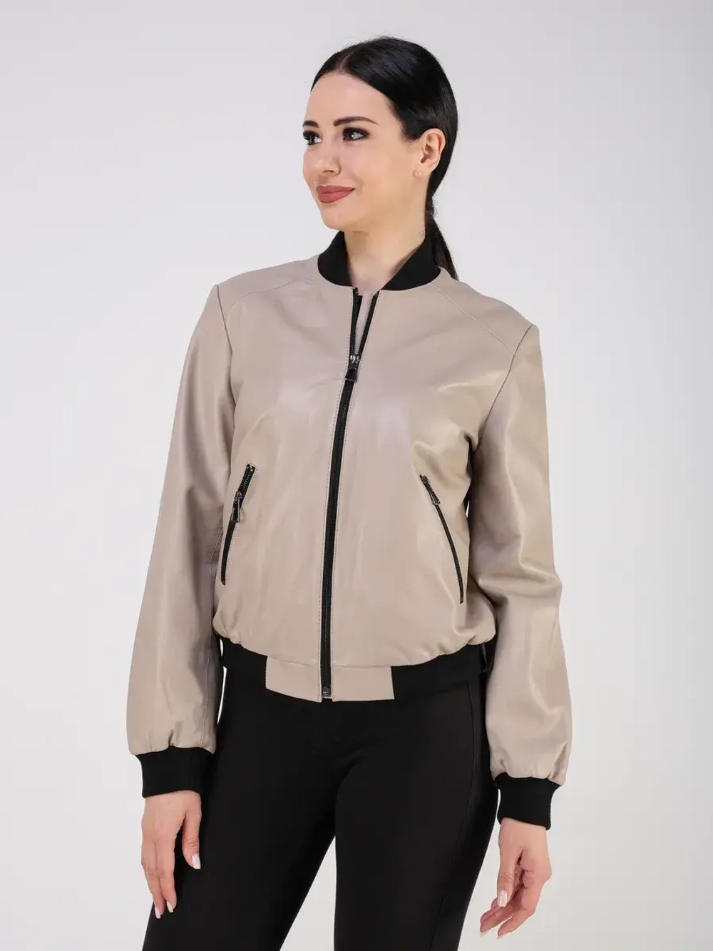 Кожаная куртка демисезонная Турция бомбер