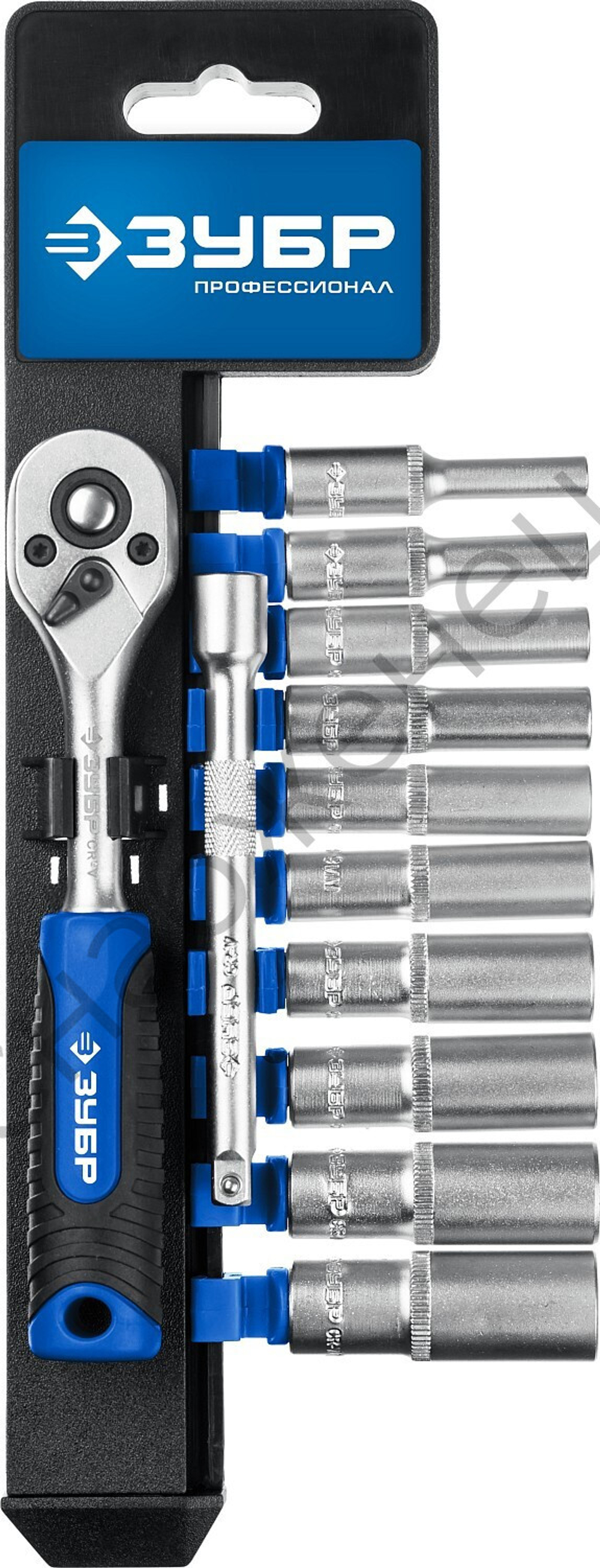 ЗУБР ТМ-12У, 12 предм., (1/4″), набор торцовых головок, Профессионал (27651-H12)
