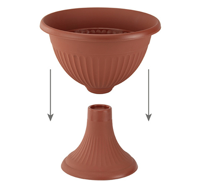 Кашпо-вазон ЛИВИЯ на ножке D370мм низкий М3207