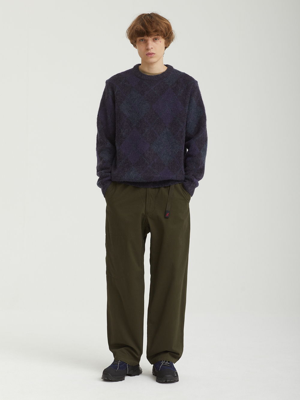 Мужской Свитер Mohair Argyle Knit