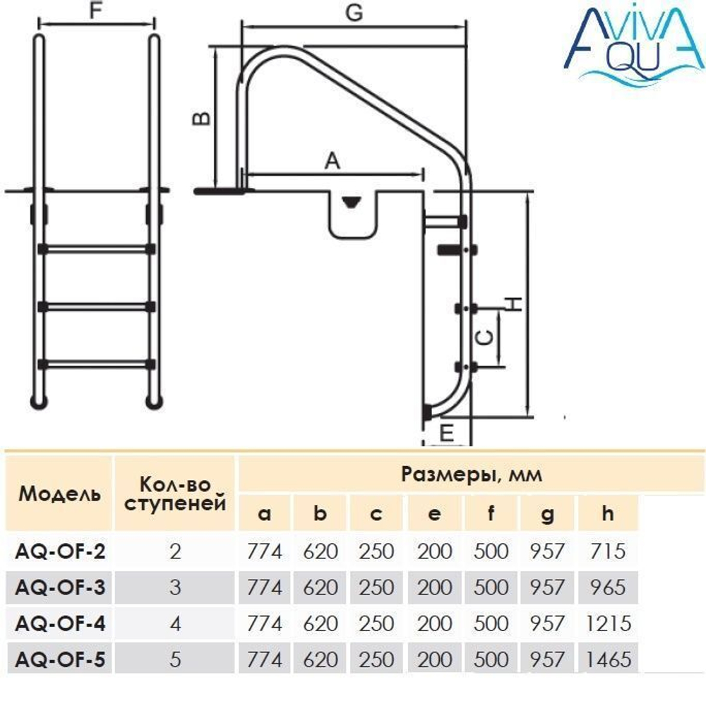 Лестница Aquaviva Overflow-215 (2 ступ.)