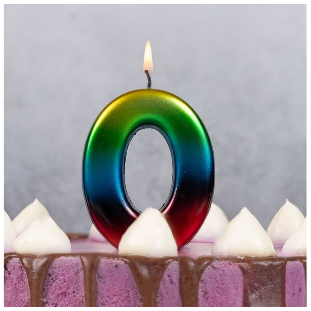 Свечи-цифры Радуга 8 см