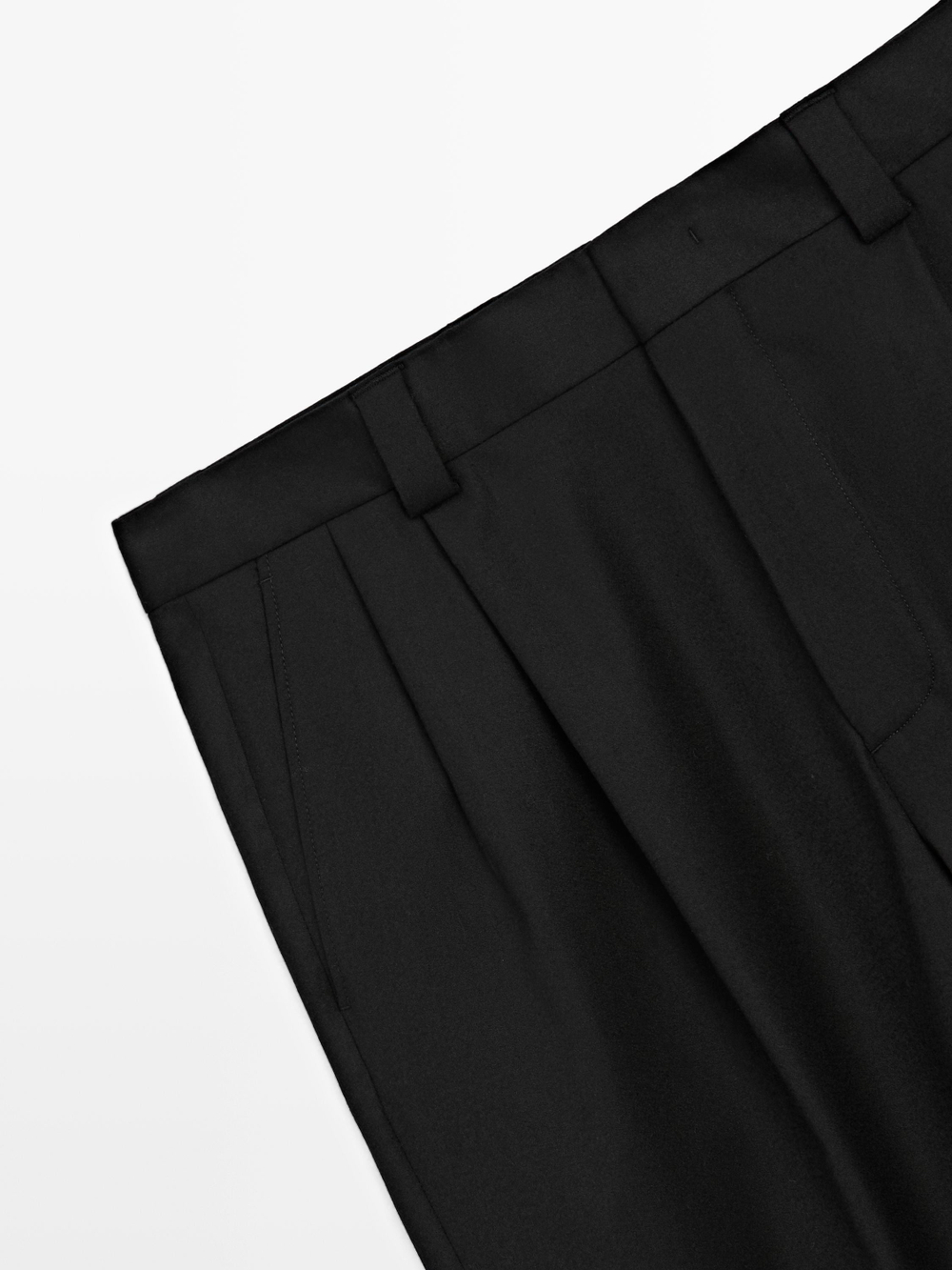 Massimo Dutti Фланелевые брюки из шерсти, черный