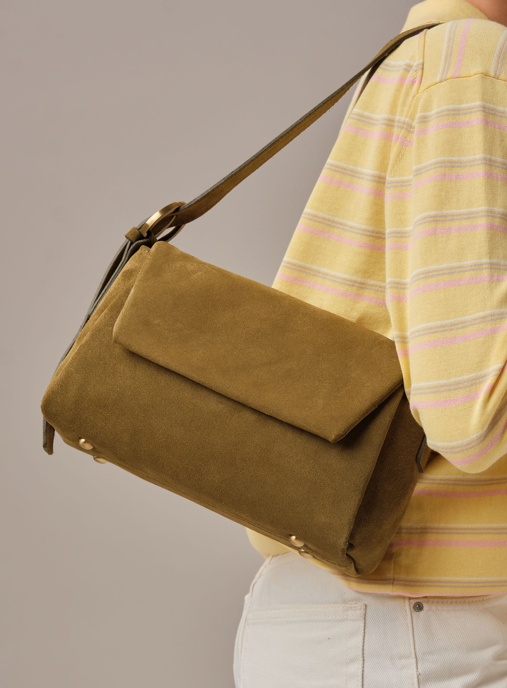 Замшевая сумка Nova DBR 31391 белый мох