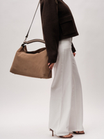 Замшевая сумка Andrea DBR 31374 серо-коричневый