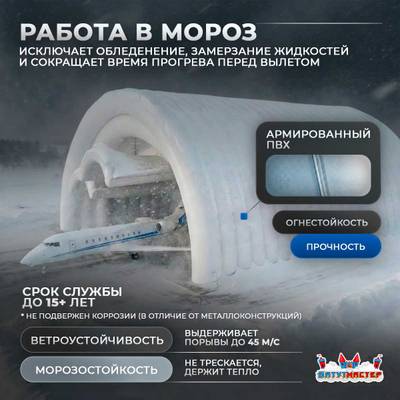 Быстровозводимый авиационный ангар «АэроБаза», 40×25×15 м