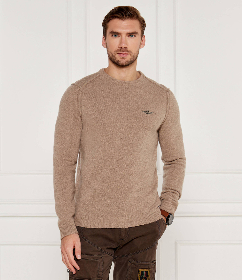 Шерстяной свитер Aeronautica Militare - бежевый(MA1518L417)