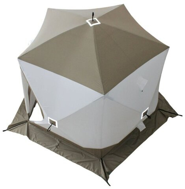 Палатка СЛЕДОПЫТ Куб "PREMIUM", размер по полу 2.55х2.42м (трехслойная, 5 стен)