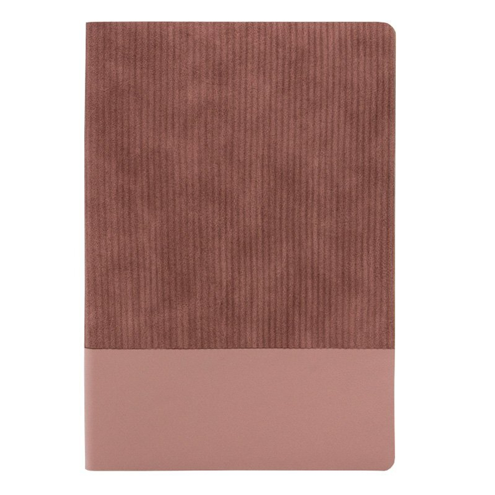 Ежедневник Qredo Soft Velvet А6+, недатированный, 128 листов, кожзам, пудрово-розовый