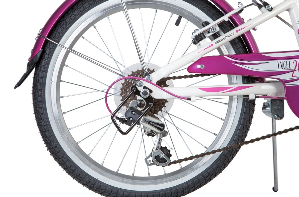 Велосипед Novatrack 20" ANGEL, белый, алюм.6ск.TY21/RS35/SG-6SI, V-brake