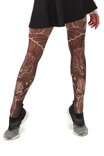 Колготки с растительным принтом (Размер: S-M-L) (Цвет: бежевый)