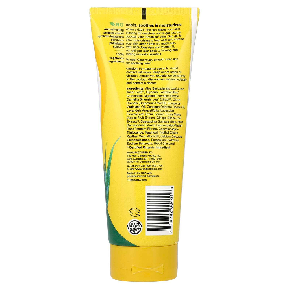 Alba Botanica, гель после загара, 80% алоэ вера, 237 мл (8 жидк. унций)