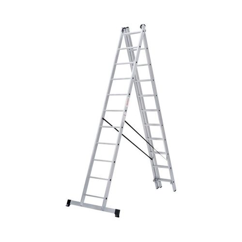 Лестница трехсекционная 11 ступеней алюминиевая