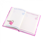 Блокнот в футляре, 14,5 см * 20,5 см, 7БЦ, Alingar, ламинация, замочек, вн.блок с дизайном, в точку, 45 л., "Домик весной", розовый