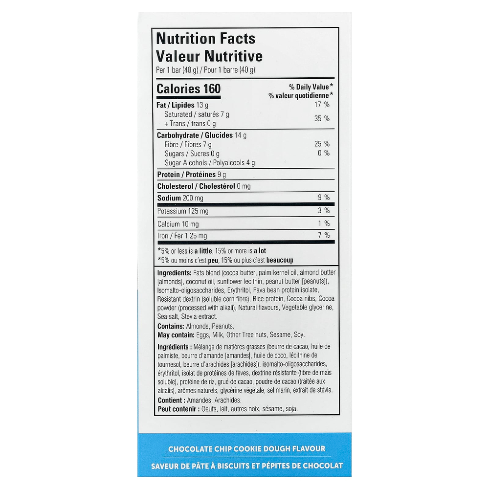 No Sugar Company, Keto Bars™, печенье с шоколадной крошкой, 12 батончиков по 40 г