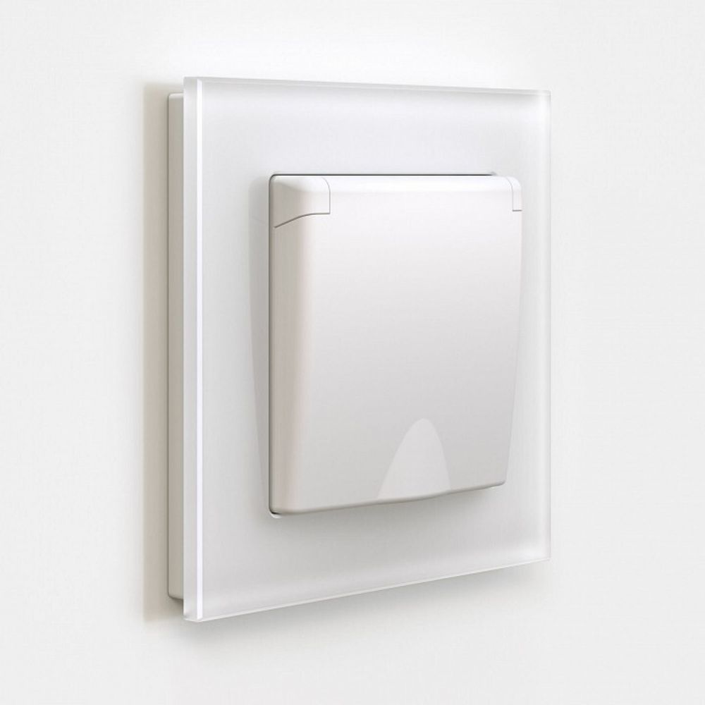 Розетка с заземлением и со шторками, без рамки с крышкой Werkel белый матовый W1171261