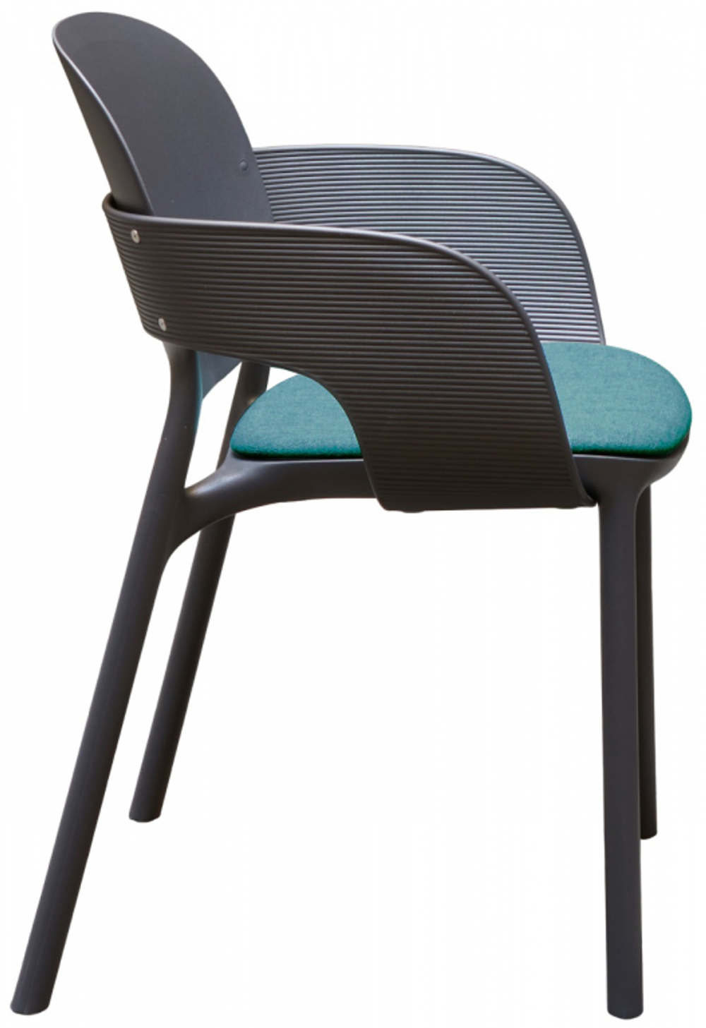 Кресло пластиковое с обивкой Scab Design Hug, антрацит