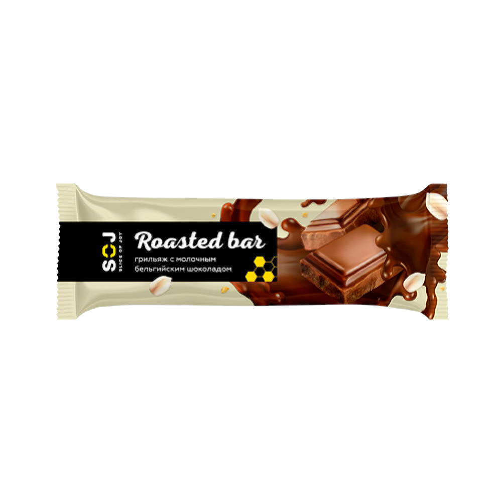 Батончик SOJ ROASTED BAR Грильяж в молочном шоколаде 40 гр