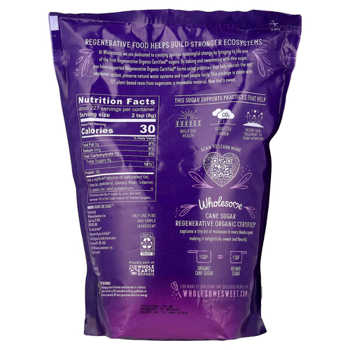 Wholesome Sweeteners, органический тростниковый сахар, 1,81 кг (4 фунта)