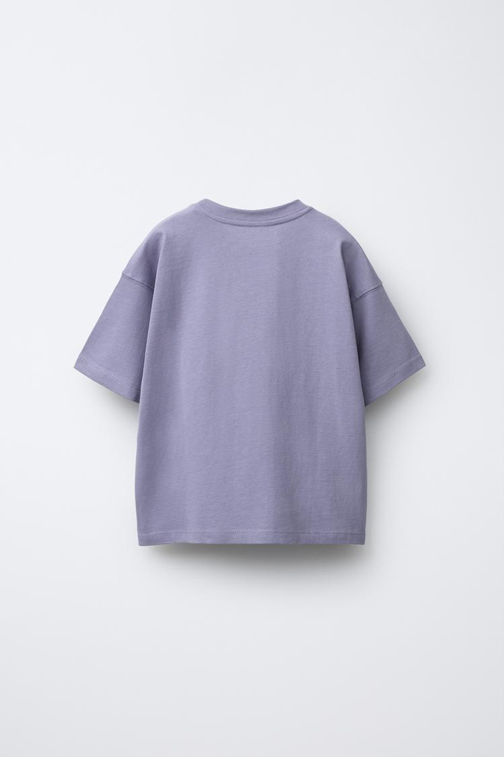 ZARA БАЗОВАЯ ОДНОТОННАЯ ФУТБОЛКА, ТЕМНАЯ МАЛЬВА