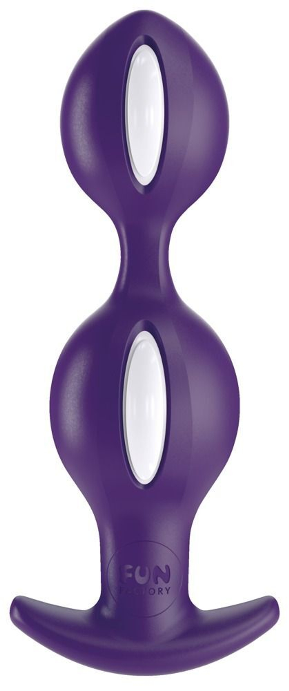 Фиолетово-белые анальные шарики B Balls Duo - 12,5 см.