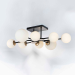 815380 Люстра CROCO 8х40W E14 ЧЕРНЫЙ МАТОВЫЙ/ЗОЛОТО