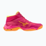 Кроссовки волейбольные Mizuno Wave Lightning Elite Mid pink tetra/fortune yellow/light