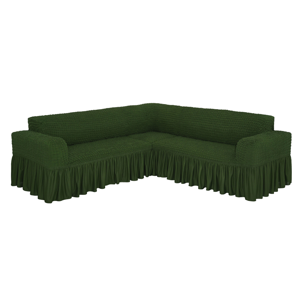 Чехол на угловой диван, цвет Зеленый