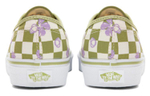 Vans Wallpaper Authentic Checkerboard Small Print Wear and Breathable Low Canvas Shoes Green and White