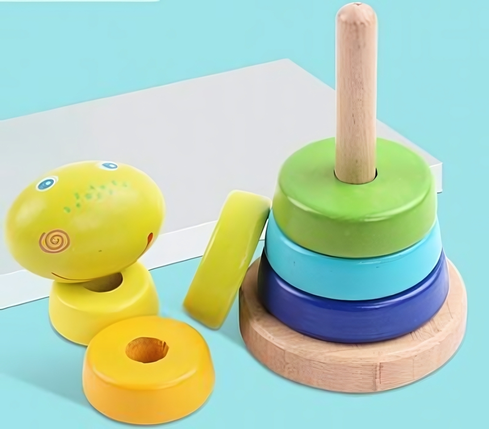 Пирамидка дер. "Гусеничка" 6 колец (арт. ИД-8042)